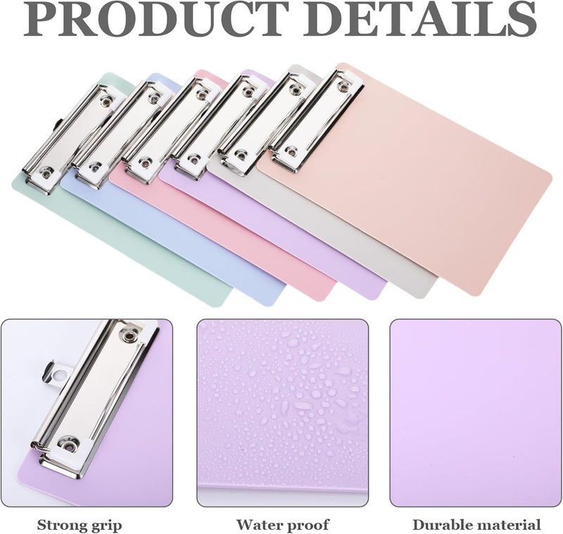 YONHTUTU 6 Pack Small Clipboards, Plastic Mini Clipboards 4.7x7.3, A6 Size Mini Clipboard with Retaining Clips, Memo Size Notepads Pocket Clipboard, Colorful Clip Board for Classroom Restaurants Office Gifts - Image 3